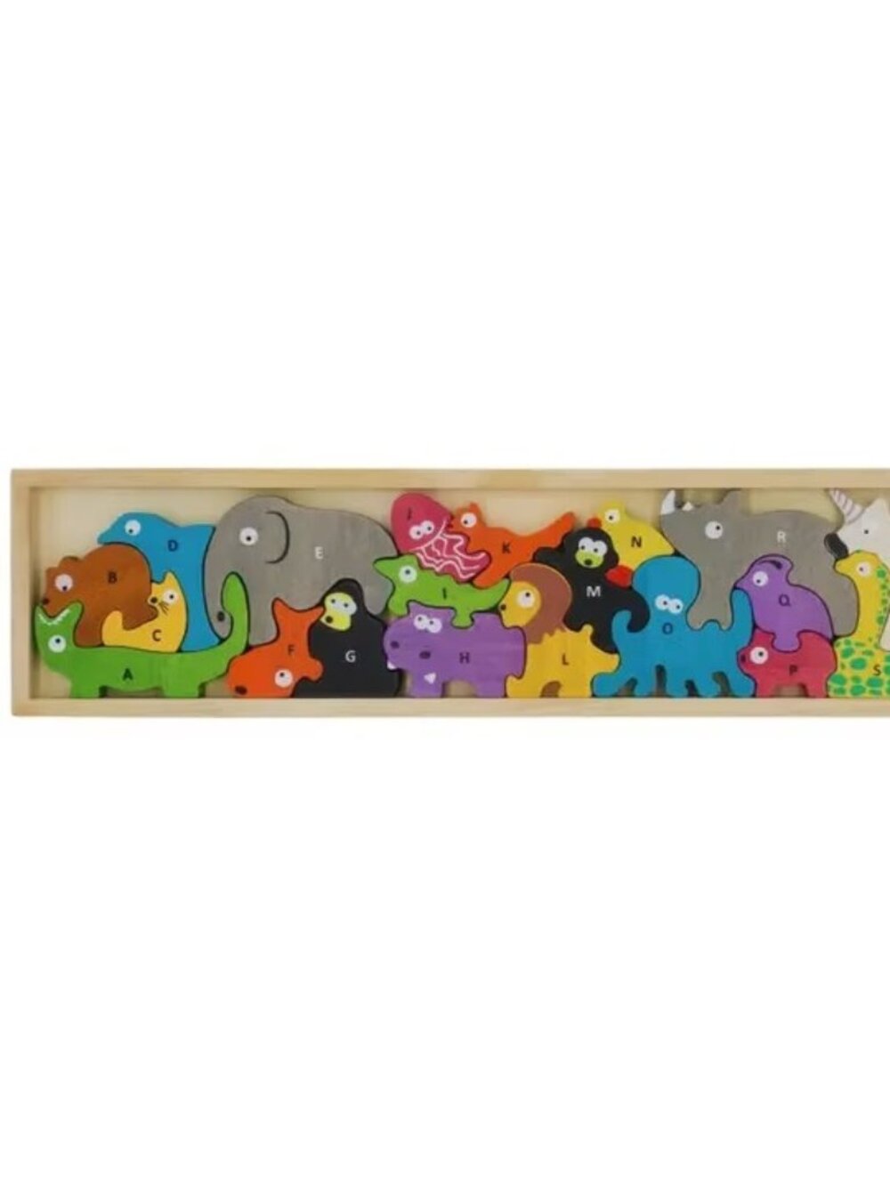 New Wood Puzzle Alphabet Animals Zoo, A-Z Colorful Kids STEM Learning Toy